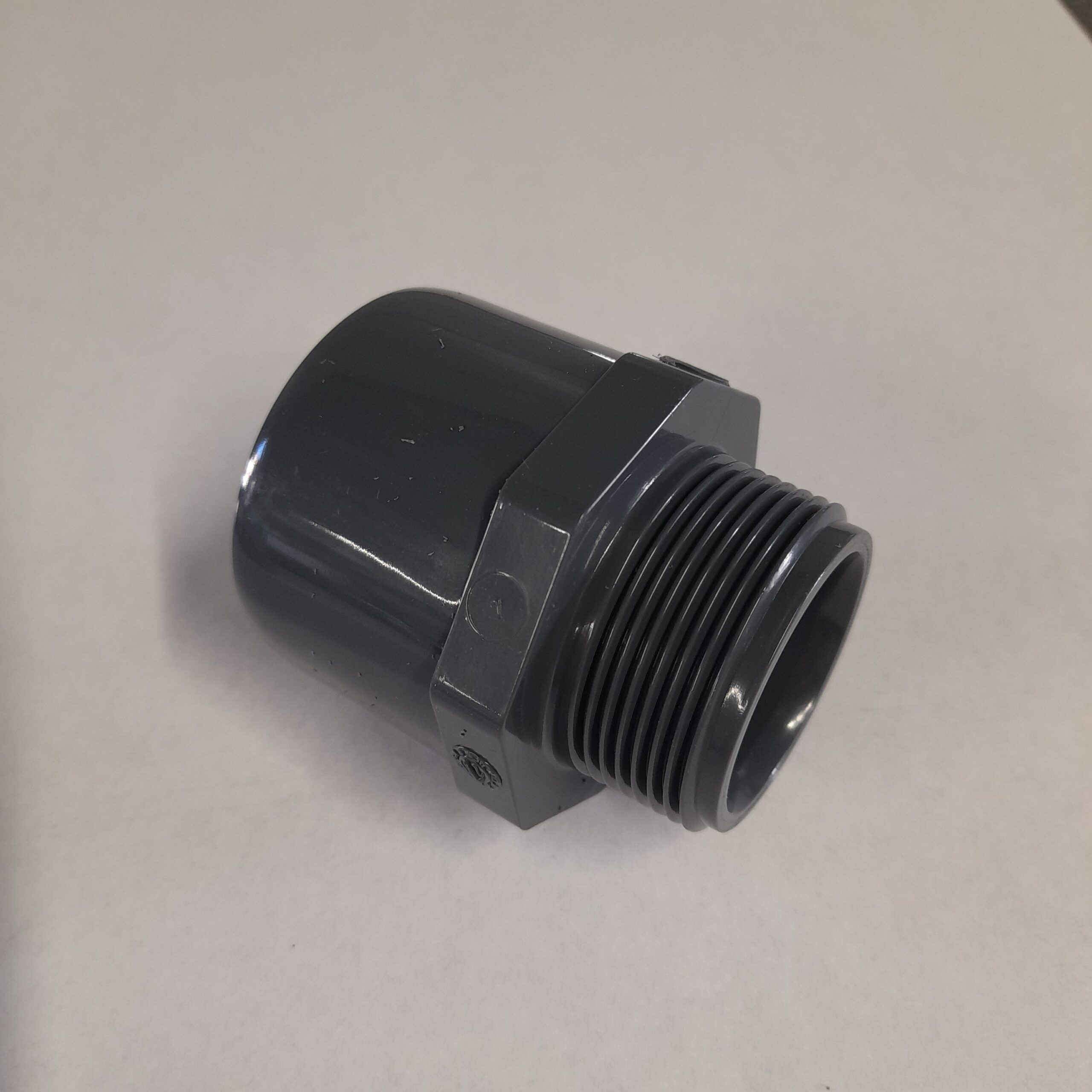 PVC Übergang, 50 mm - 1 1/2" AG, Grau