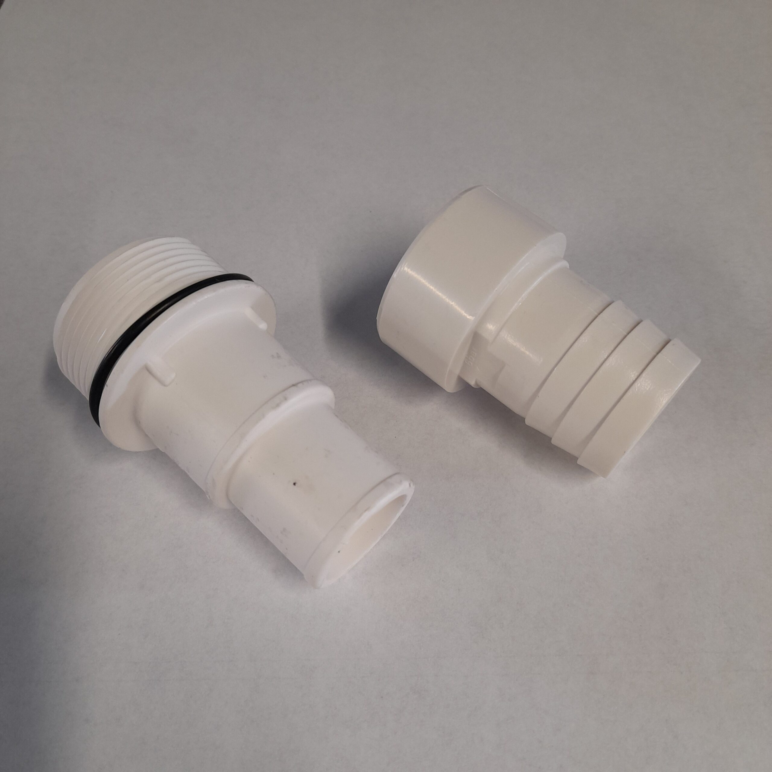 PVC Schlauchtülle Klebe, 32/38 mm - 50 mm, oder 1 1/2" AG, Weiss