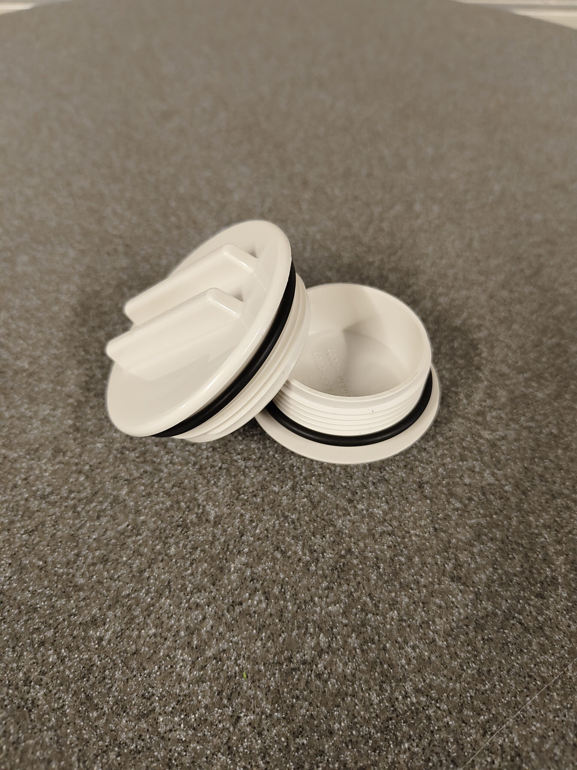 PVC Stopfen m. O-Ring, 2" oder 1 1/2" AG, Weiss